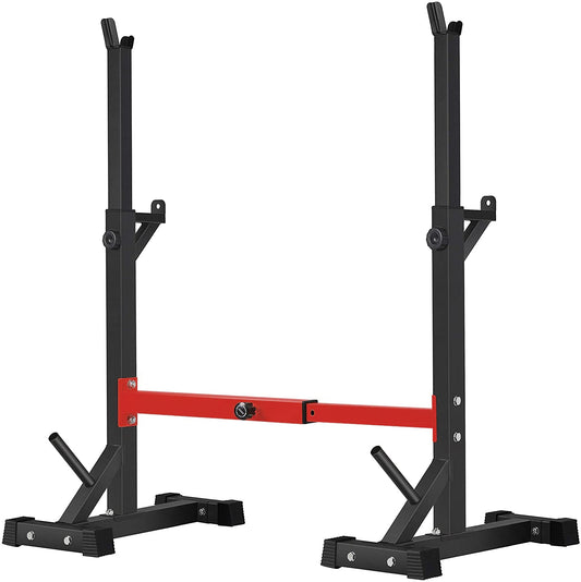 BangTong&Li Squat Rack Stand,Barbell Rack,Bench Press Rack Stand Home Gym Adjustable Weight Rack 550Lbs (Red)