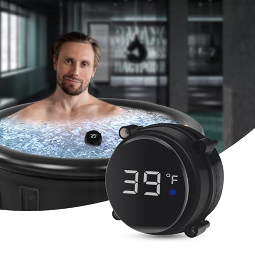 Ice Bath Thermometer, Floating Thermometer for Ice Bath, Waterproof IP67, Cold Plunge Thermometer, Ice Bath Cold Plunge Accessories, Digital Display with Light.