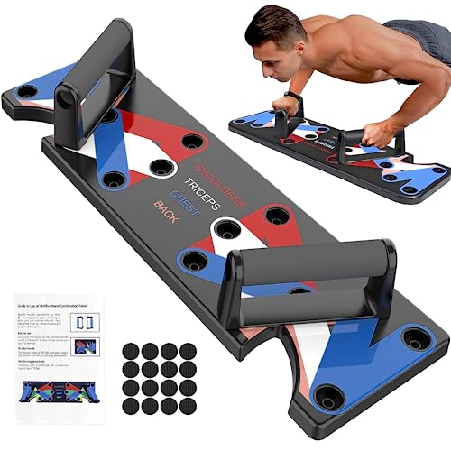 Solid Push Up Board, 15 in 1 Home Workout Equipment Multi-Functional Pushup Stands System Fitness Floor Chest Muscle Exercise Professional Equipment Burn Fat Strength Training Arm Men & Women Weights