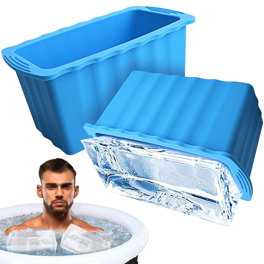 2Pack Extra Large Ice Block Molds-12LB Extra Thick Large Silicone Ice Cube Molds Reusable Giant Ice Cube Bricks Maker Molds Big Ice Tray for Coolers &Ice Bath Tub Cold Plunge Water Chiller Accessories