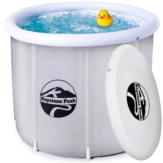 Keystone Peak Ice Bath - NEW 2024 - Boost your immune system & Improve recovery + Cold Plunge tub + Portable Ice Bath tub for Athletes & Navy Seals + Ice Baths and Soaking + Cold Water Therapy - Gray