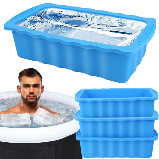 4Pack Extra Large Ice Block Molds-12LB Extra Thick Large Silicone Ice Cube Molds Reusable Giant Ice Cube Bricks Maker Molds Big Ice Tray for Coolers &Ice Bath Tub Cold Plunge Water Chiller Accessories