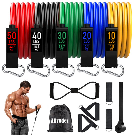 Resistance Band Set for Men and Women, Workout/Exercise Bands with Door Anchor, Handles