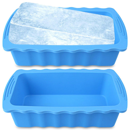 Haldane 2PC Extra Large Ice Block Molds 6LB Giant Ice Cube Molds for Plunge Lab, Water Chiller for Cold Plunge, Thickened and Reinforced Silicone Ice Cube Tray, Cold Plunge Tub Accessories, Blue
