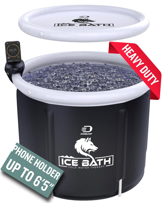 DIVEBLAST Portable Ice Bath Tub for Athletes with Phone Holder - 85 Gallon 29.5 IN Cold Plunge Tub Outdoor for Optimal Recovery